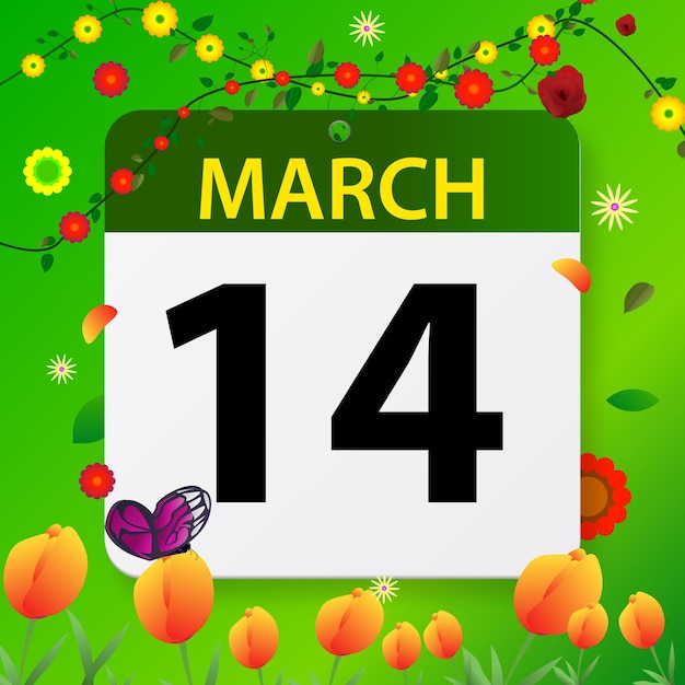 Vector free vector march dates on flat design vector calendar