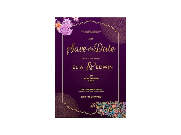Free Vector Marriage Invitation Card Template