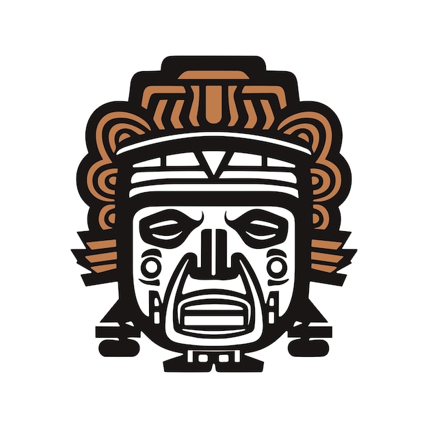 Free vector maya civilization cartoon with tradtional masks and accessories isolated