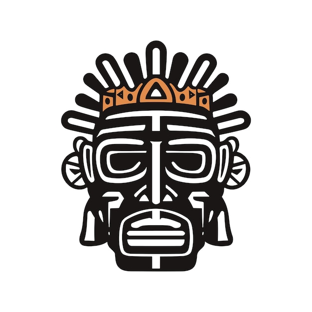 Free vector maya civilization cartoon with tradtional masks and accessories isolated