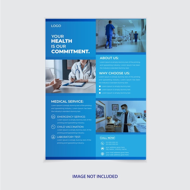 Free Vector medical care poster and flyer template design