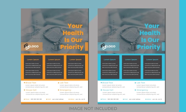 Free vector medical flyer template with photo medical flyer template