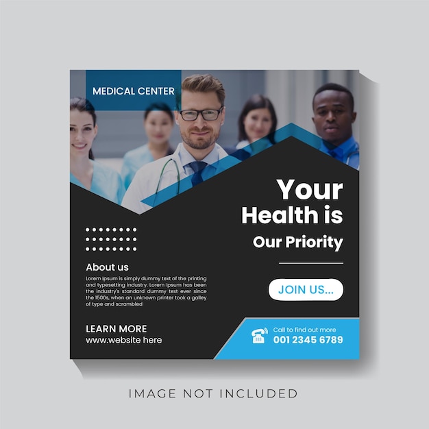 Vector free vector medical healthcare social media and instagram post template