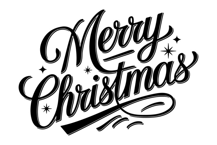 Free vector Merry Christmas and Happy New Year typography illustration design