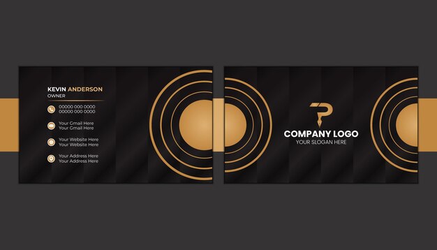 Free vector minimal golden business card template