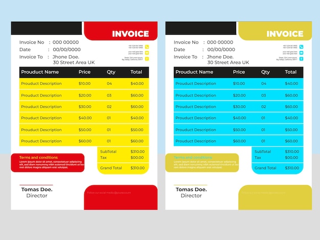 free vector minimal invoice template design