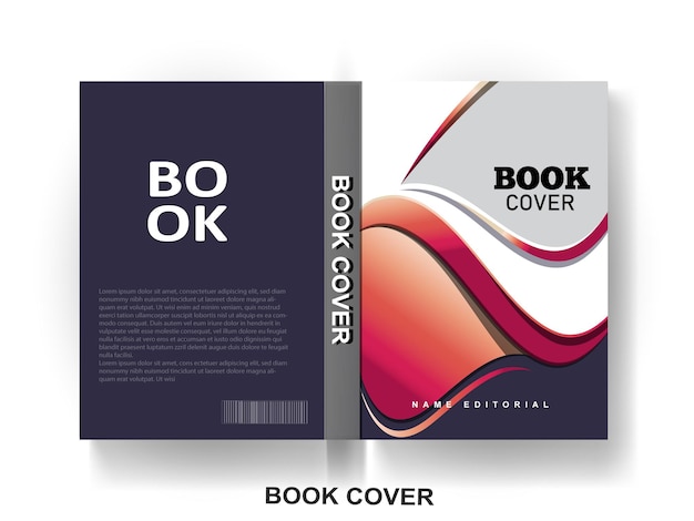 Vector free vector minimal modern book cover design with abstract gradient mockup view