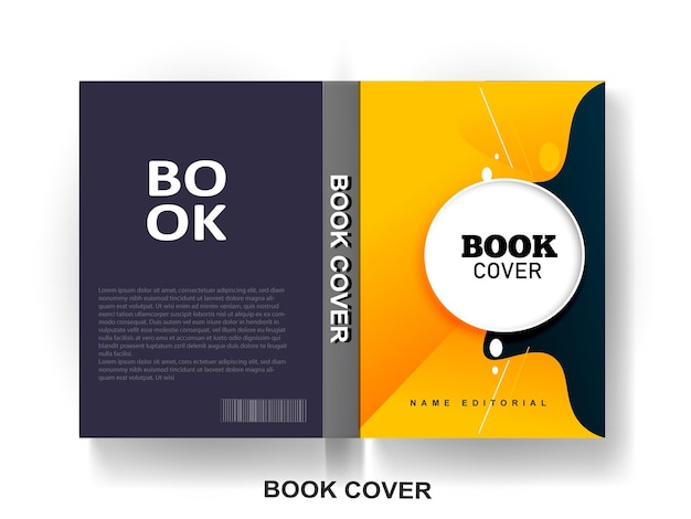 Free vector minimal modern book cover design with abstract gradient mockup view