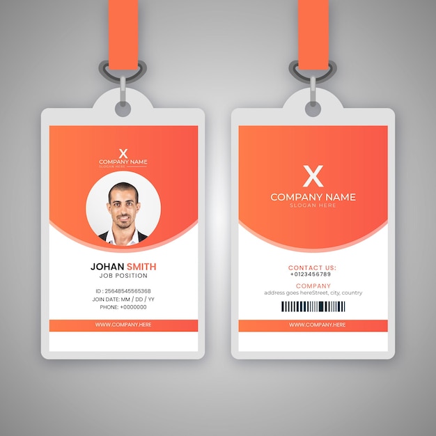 Free vector minimalist ID card Design Templet with minimalist elements