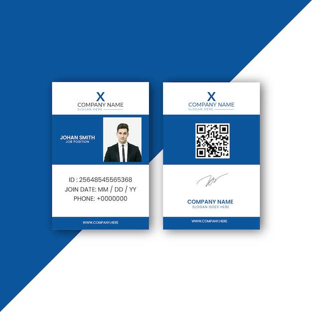 Vector free vector minimalist id card design templet with minimalist elements