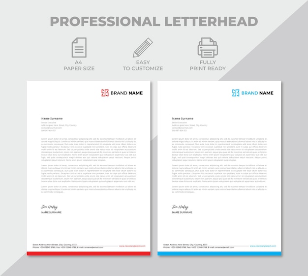 Vector free vector modern business and corporate letterhead design