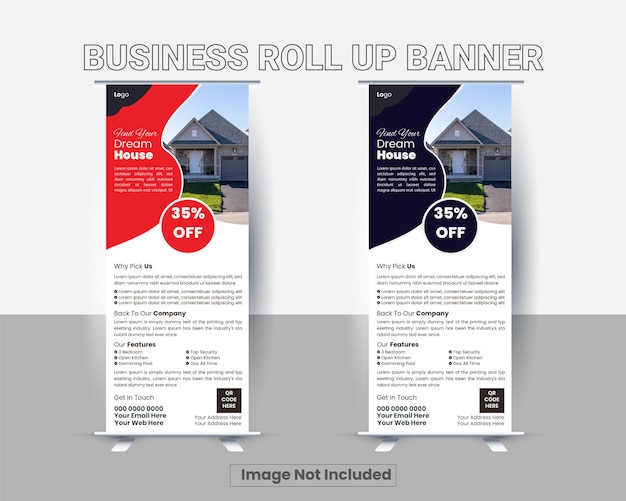 Free vector modern business rack card or dl flyer templates Rollup Banner