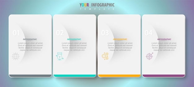 Vettore passaggi infografici colorati vettoriali moderni gratuiti
