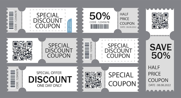 Free vector modern coupon sale label collection with flat design