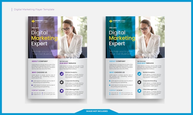 Vector free vector modern digital marketing agency flyer template download