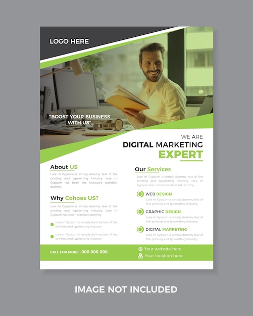 Free Vector Modern digital marketing flyer design template