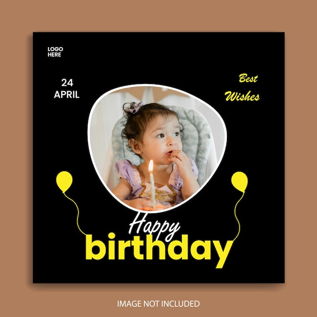 Free vector modern duotone purple birthday instagram post