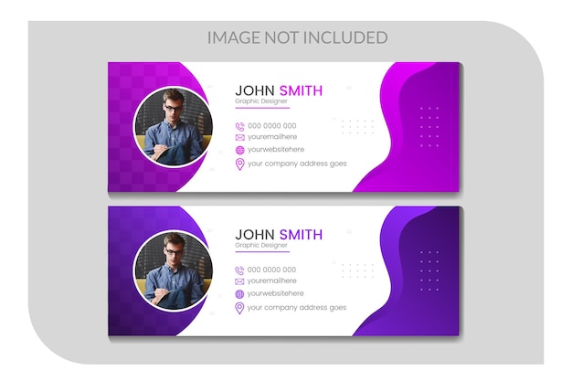 Free vector modern email signature card template with social media  cover design