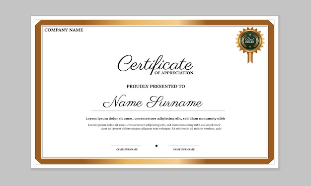 Free vector modern flat certificate design template