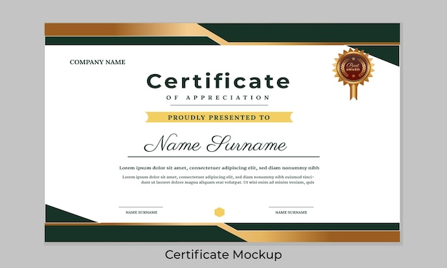 Free vector modern flat certificate design template