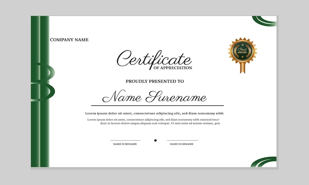 Free vector modern flat certificate design template