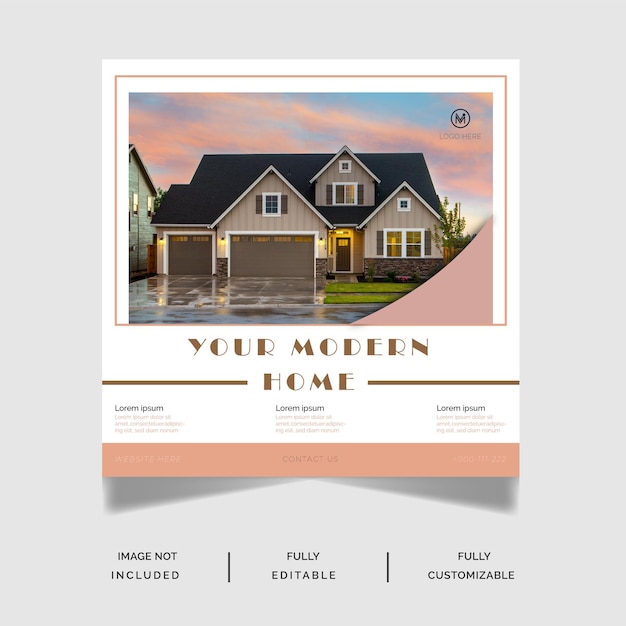 Free Vector Modern Home Social media post Design Template