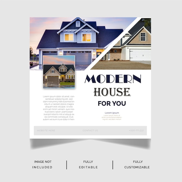 Free Vector Modern House Social media post design template
