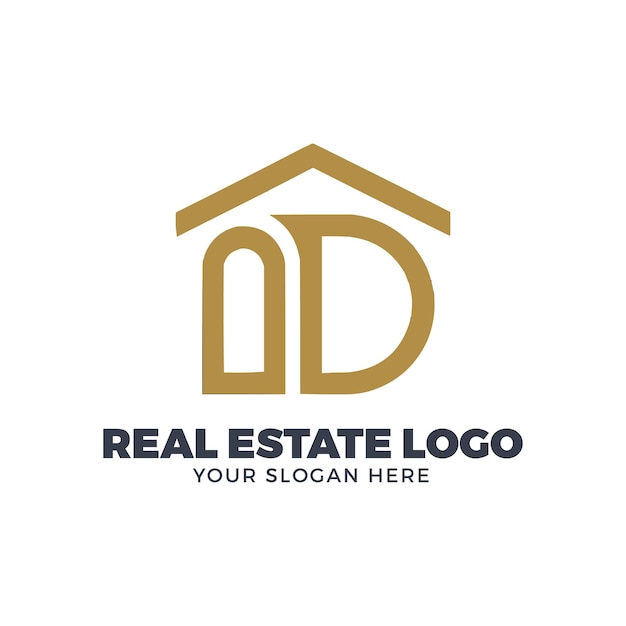 Free vector modern letter mark logo design for real estate