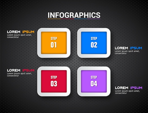 Free vector modern professional steps infographic presentation template