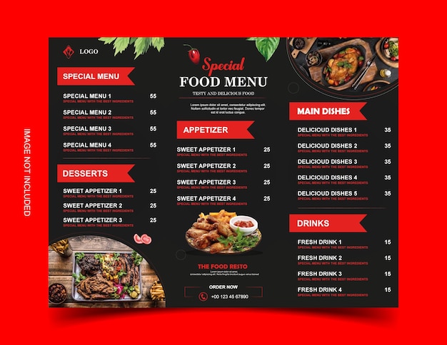 Vector free vector modern restaurant menu for fast food