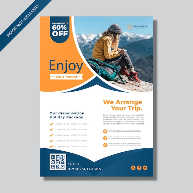 Free vector modern travel sale flyer template design