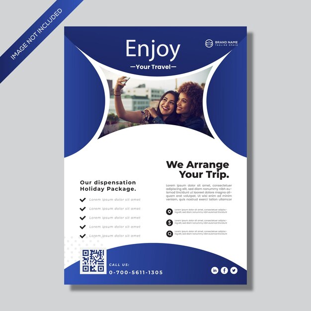 Free vector modern travel sale flyer template design