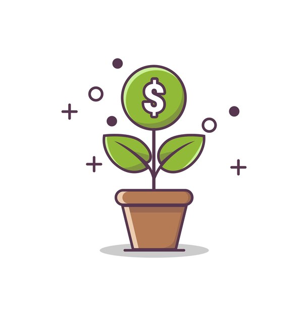 Vector free vector money tree growing illustration