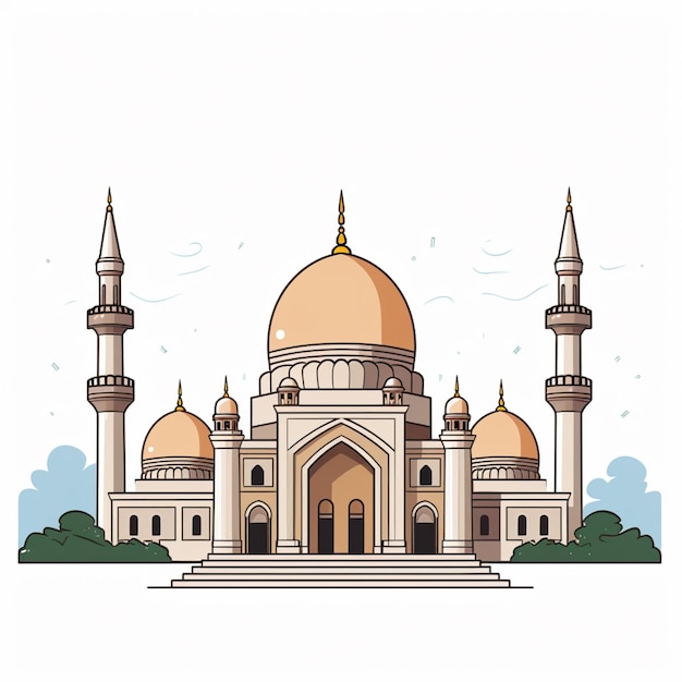 Free vector mosque drawing painting isolated