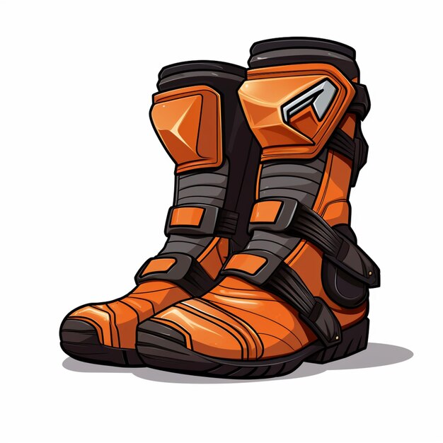 Free vector motorbike boots painting isolated