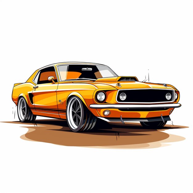 Vector free vector muscle car painting isolated