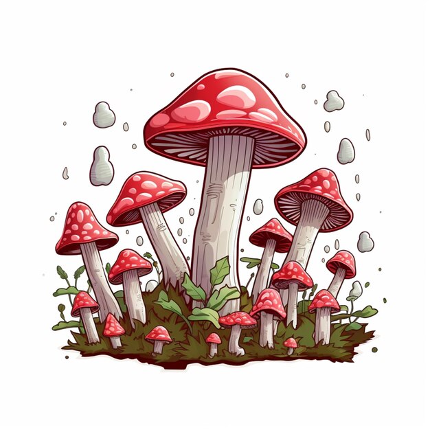 Vector free vector mushroom painting isolated