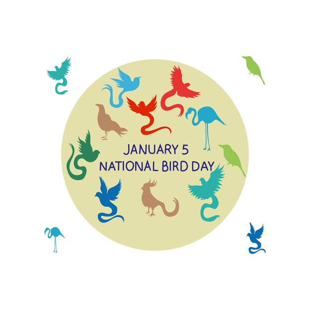 free vector national bird day 5 january