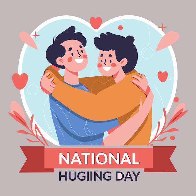 Free Vector National Hugging day illustration design Ai Generated