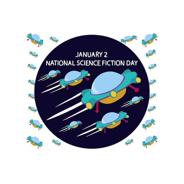 Vector 자유  ⁇ 터 national science fiction day 1월 2일