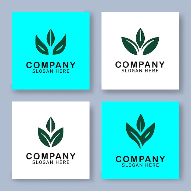 Free vector nature cosmetics logo collectie