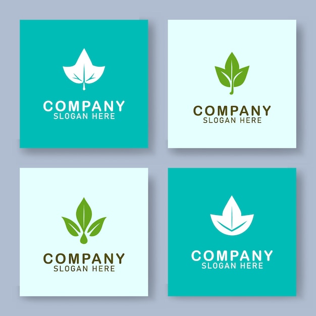 Free vector nature cosmetics logo collectie