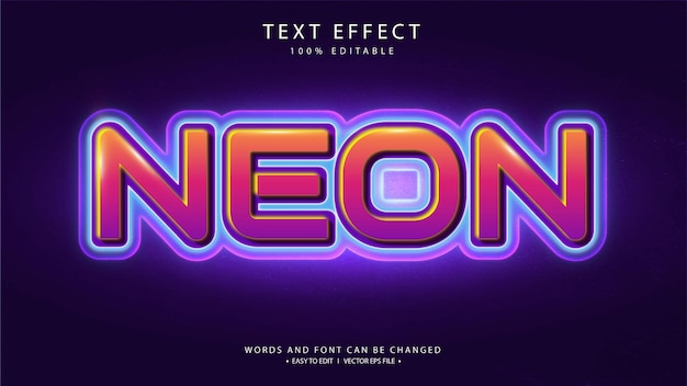 Free vector neon light text effect Editable