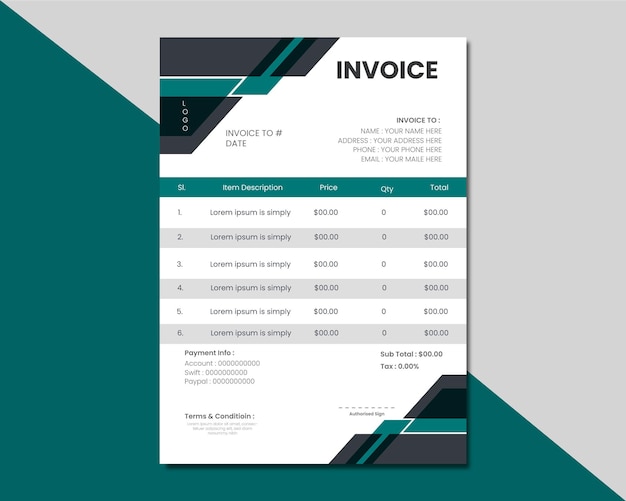 A free vector new invoice design for your business