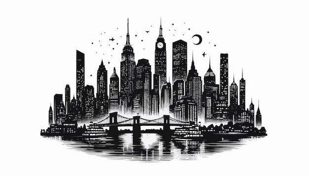 free vector new york skyline silhouette