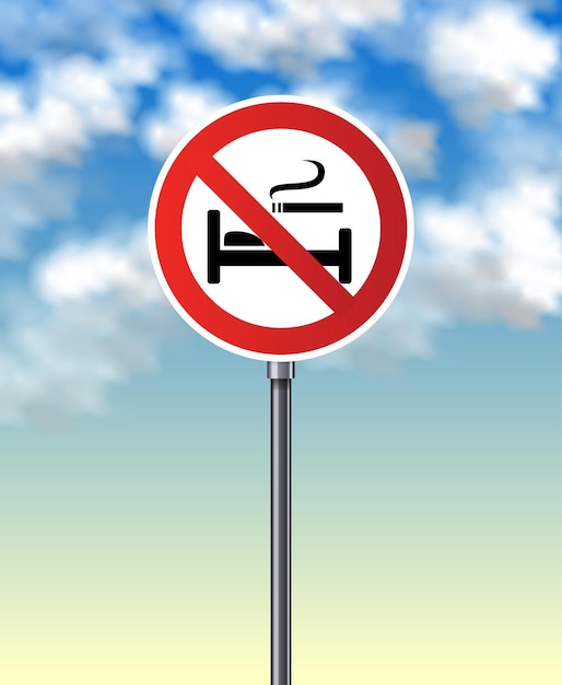 Free vector no smoking on bed sign flat design