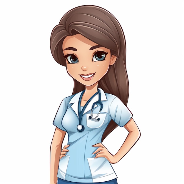 Free vector nurse clipart painting isolated