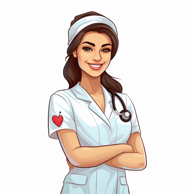 Free vector nurse clipart painting isolated