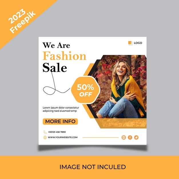 Vector free vector online shopping squared socila media post template