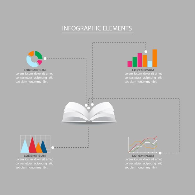 Vector free vector open book infographic